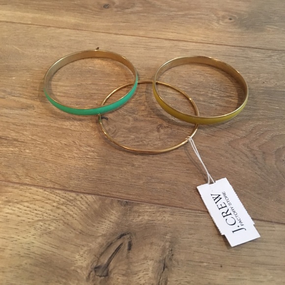 J.CREW (3) Enamel Gold Stacking Bracelet Set
